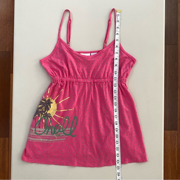 O'Neill Surfer Girl Sleeveless Polkadot Babydoll Pink Cami Tank Top Girl Size L - Picture 8 of 12